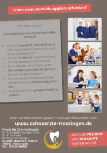Auszubildende zur zahnmedizinischen Fachangestellten (m/w/d)