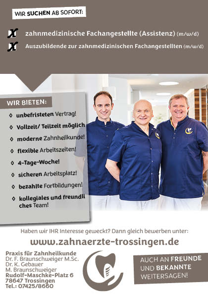 Stellenangebot zahnmedizinische Fachangestellte (m/w/d) 